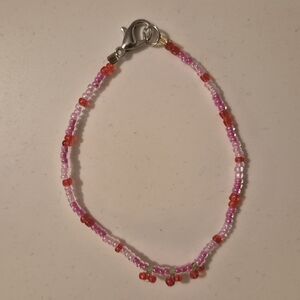 Pink Cherry Beaded Bracelet